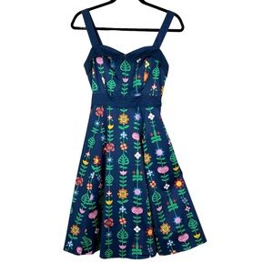 Disney Parks Disney Dress Shop Original It's A Small World Sz S Blue Retro